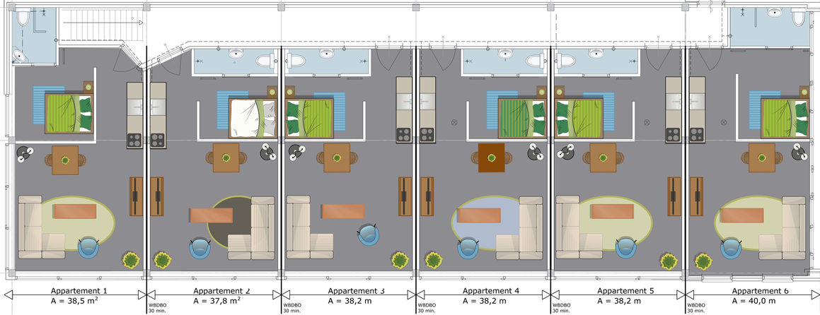 Plattegrond loft woningen